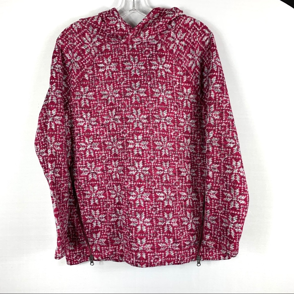 Talbots Polyester Hooded Snowflake Pullover - image 1